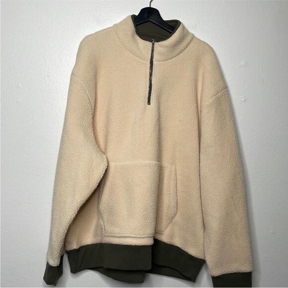 Madewell (Re)sourced Mens Size XXL Sherpa Half-Zip Sweatshirt - Picture 4 of 12